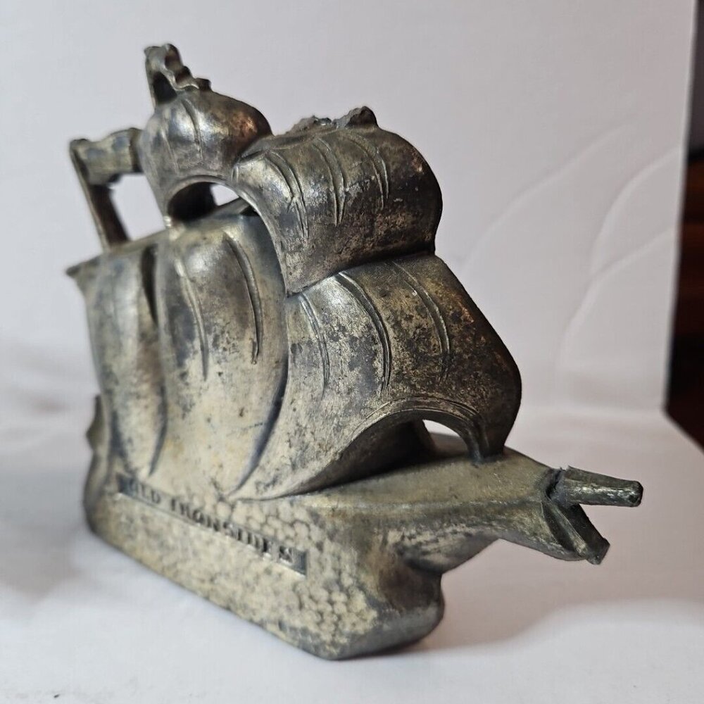 Old Ironsides Constitution 3 Mast Metal Bookends Set Of 2 1 Lb 8 Oz Each - Picture 12 of 16